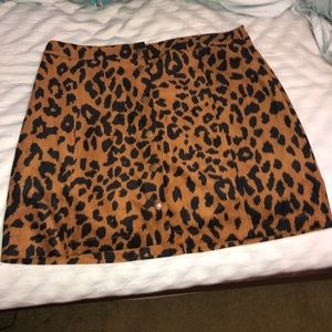 Cheetah print button up skirt
